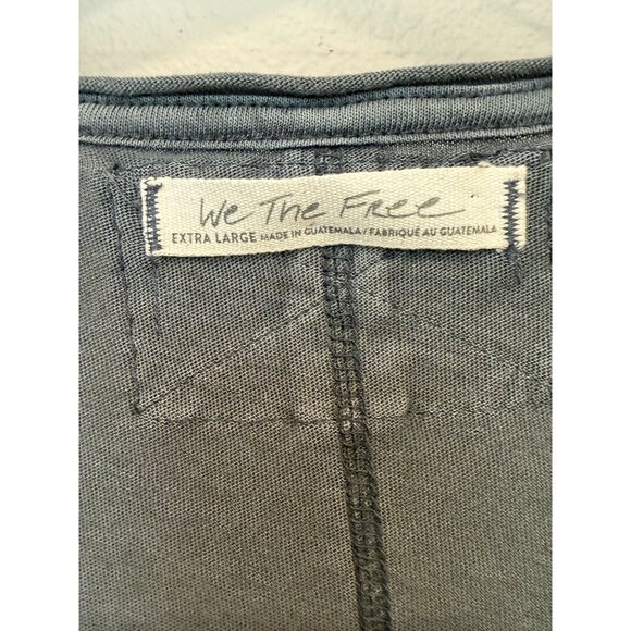 We The Free Women's Oversized Short Sleeve Dylan Tee XL Scoop Neck Carbon Boho - Picture 3 of 9